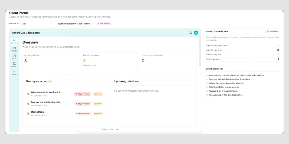 Client Portal preview