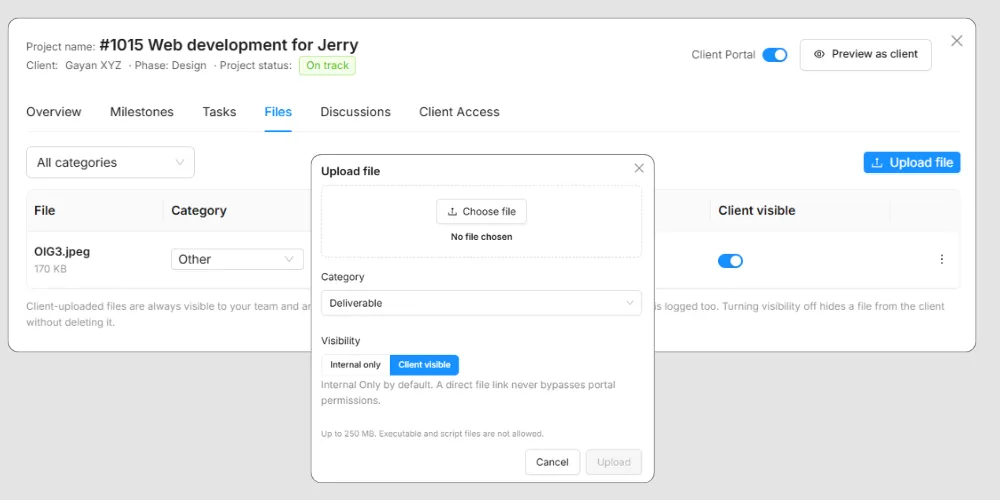 Versioned project files